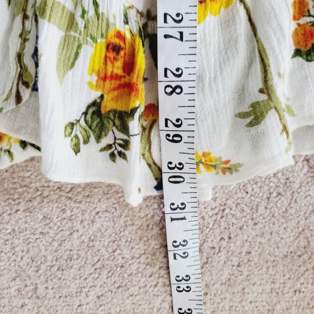 Anthropologie Raga Boho Floral Cottage Fairy Ruffle Feminine Beach Wrap Dress M - Picture 8 of 10